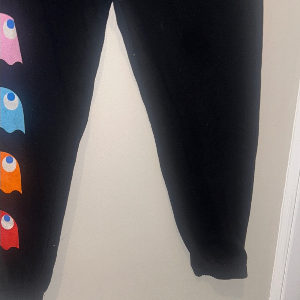 Pac-Man Women's Black Joggers with Colorful Ghost Accents - Picture 7 of 8